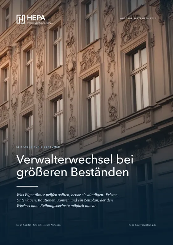 Titelseite des Leitfadens Verwalterwechsel